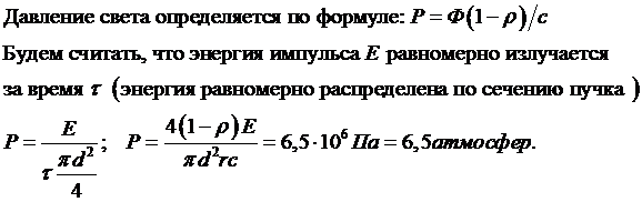 Мощность светового пучка лазера